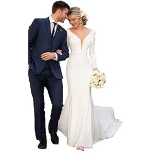 Simple Satin Mermaid Wedding Dress